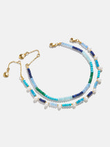 BaubleBar Darcy Anklet Set - Blue - 
    Semi-precious & pearl anklet set
  
