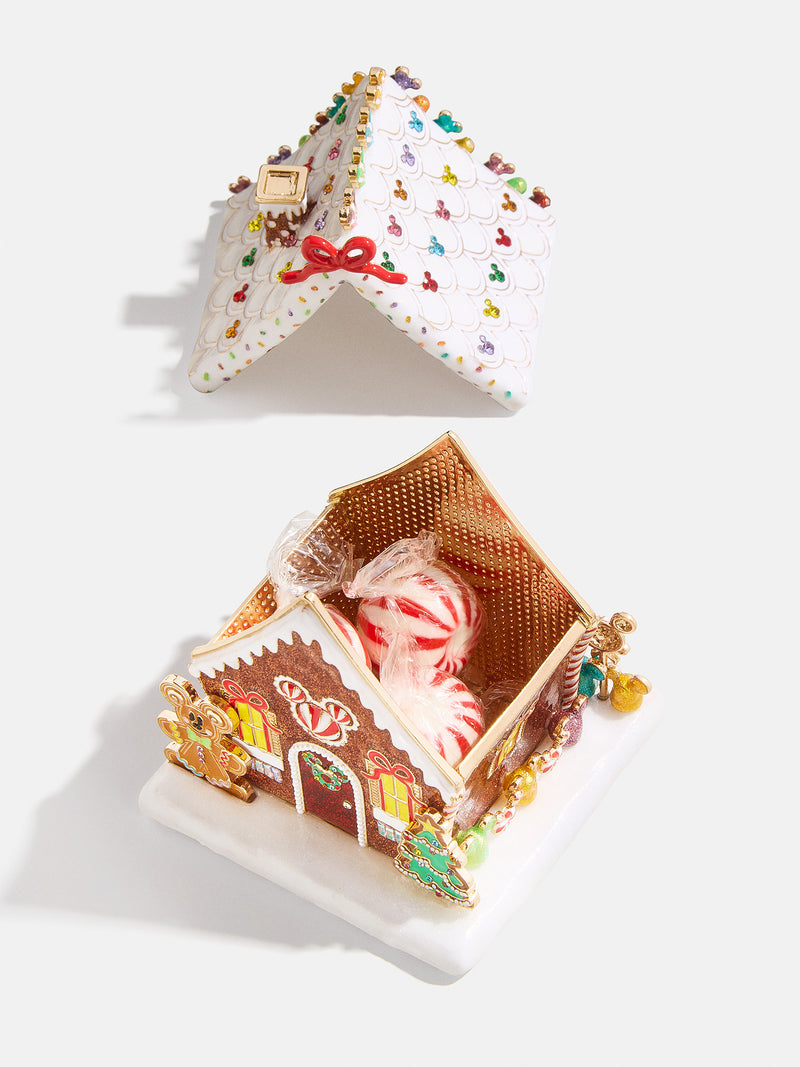 BaubleBar Disney Mickey Mouse Gingerbread Trinket Box - Brown - 
    Disney catch all holiday gingerbread house
  
