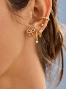 18K Gold Just For Fun Earrings - Pavé Bow