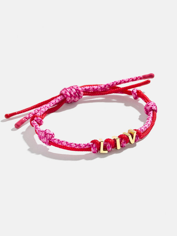 Custom Paracord Nameplate Bracelet - Red/Pink