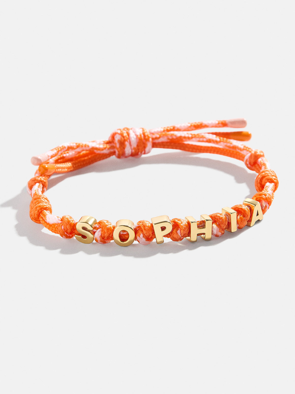 Custom Paracord Nameplate Bracelet - Light Orange/Orange