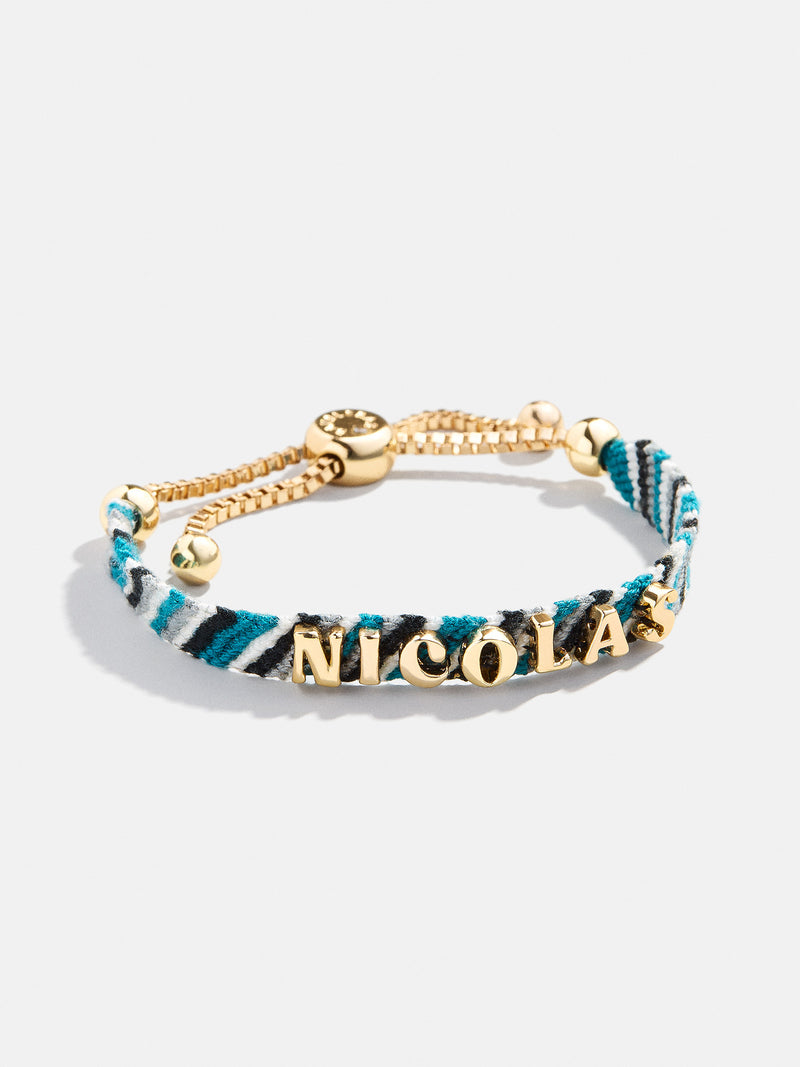 BaubleBar Kids' Custom Woven Friendship Bracelet - Blue/Black Stripe - 
    Customizable bracelet
  
