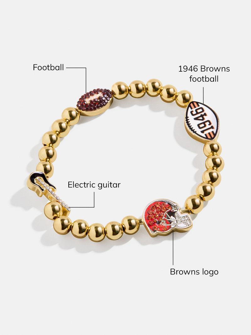 BaubleBar Cleveland Browns NFL Charm Bracelet - Cleveland Browns - 
    NFL beaded charm bracelet
  
