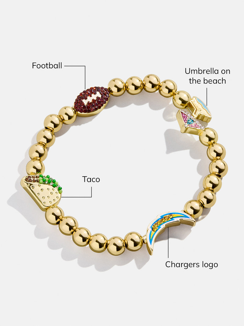 BaubleBar Los Angeles Chargers NFL Charm Bracelet - Los Angeles Chargers - 
    NFL beaded charm bracelet
  
