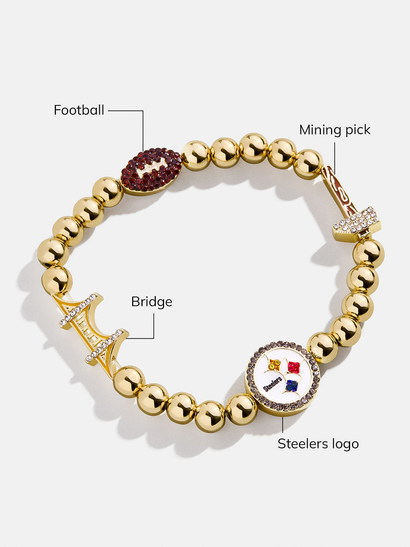 BaubleBar Pittsburgh Steelers NFL Charm Bracelet - Pittsburgh Steelers - 
    NFL beaded charm bracelet
  
