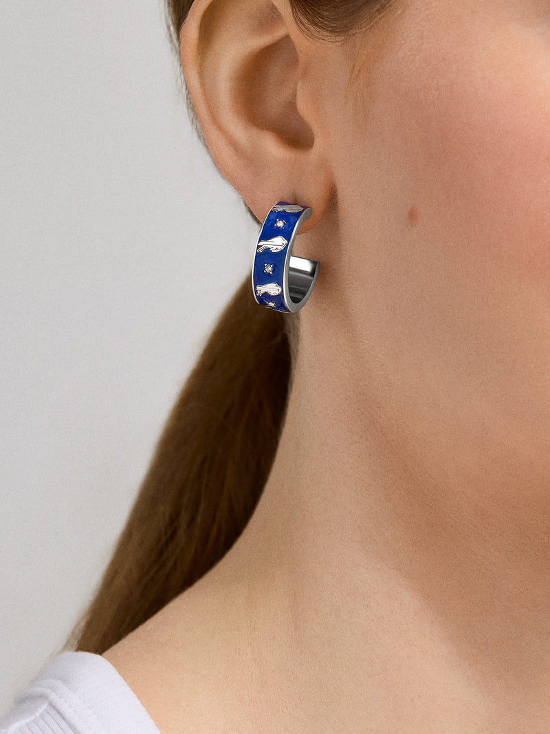 BaubleBar WEAR By Erin Andrews x BaubleBar Buffalo Bills Enamel Hoop Earrings - Buffalo Bills - 
    NFL hoop earrings
  
