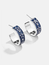 BaubleBar WEAR By Erin Andrews x BaubleBar Dallas Cowboy Enamel Hoop Earrings - Dallas Cowboys - 
    NFL hoop earrings
  
