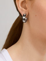 BaubleBar WEAR By Erin Andrews x BaubleBar Las Vegas Raiders Enamel Hoop Earrings - Las Vegas Raiders - 
    NFL hoop earrings
  
