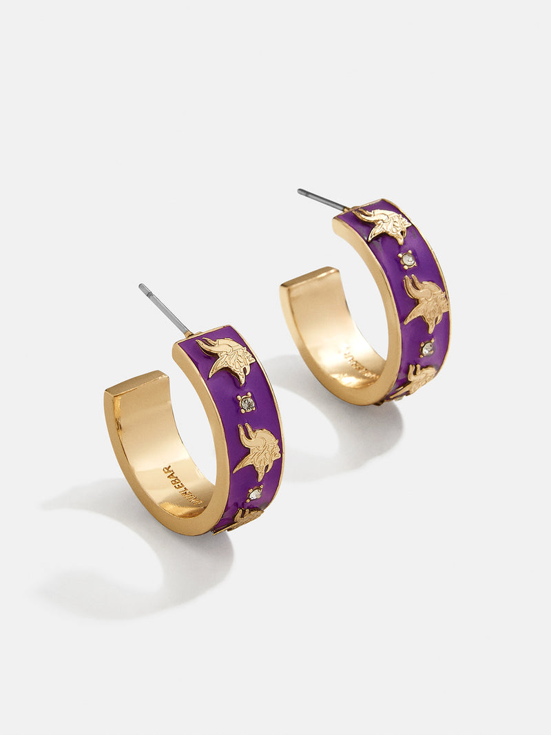 BaubleBar WEAR By Erin Andrews x BaubleBar Minnesota Vikings Enamel Hoop Earrings - Minnesota Vikings - 
    NFL hoop earrings
  
