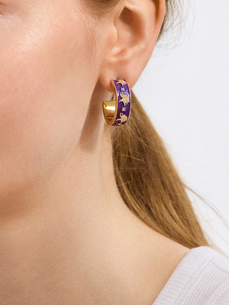 BaubleBar WEAR By Erin Andrews x BaubleBar Minnesota Vikings Enamel Hoop Earrings - Minnesota Vikings - 
    NFL hoop earrings
  
