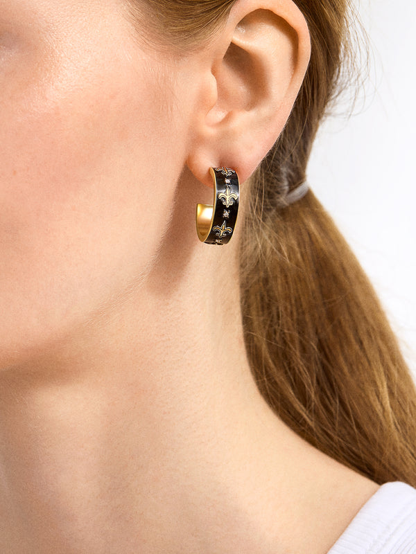 WEAR By Erin Andrews x BaubleBar New Orleans Saints Enamel Hoop Earrings - New Orleans Saints