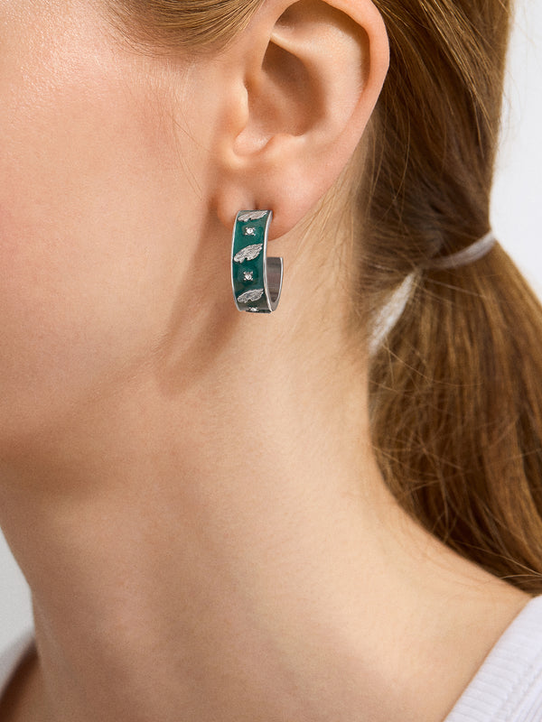 WEAR By Erin Andrews x BaubleBar Philadelphia Eagles Enamel Hoop Earrings - Philadelphia Eagles