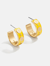 BaubleBar WEAR By Erin Andrews x BaubleBar Pittsburgh Steelers Enamel Hoop Earrings - Pittsburgh Steelers - 
    NFL hoop earrings
  
