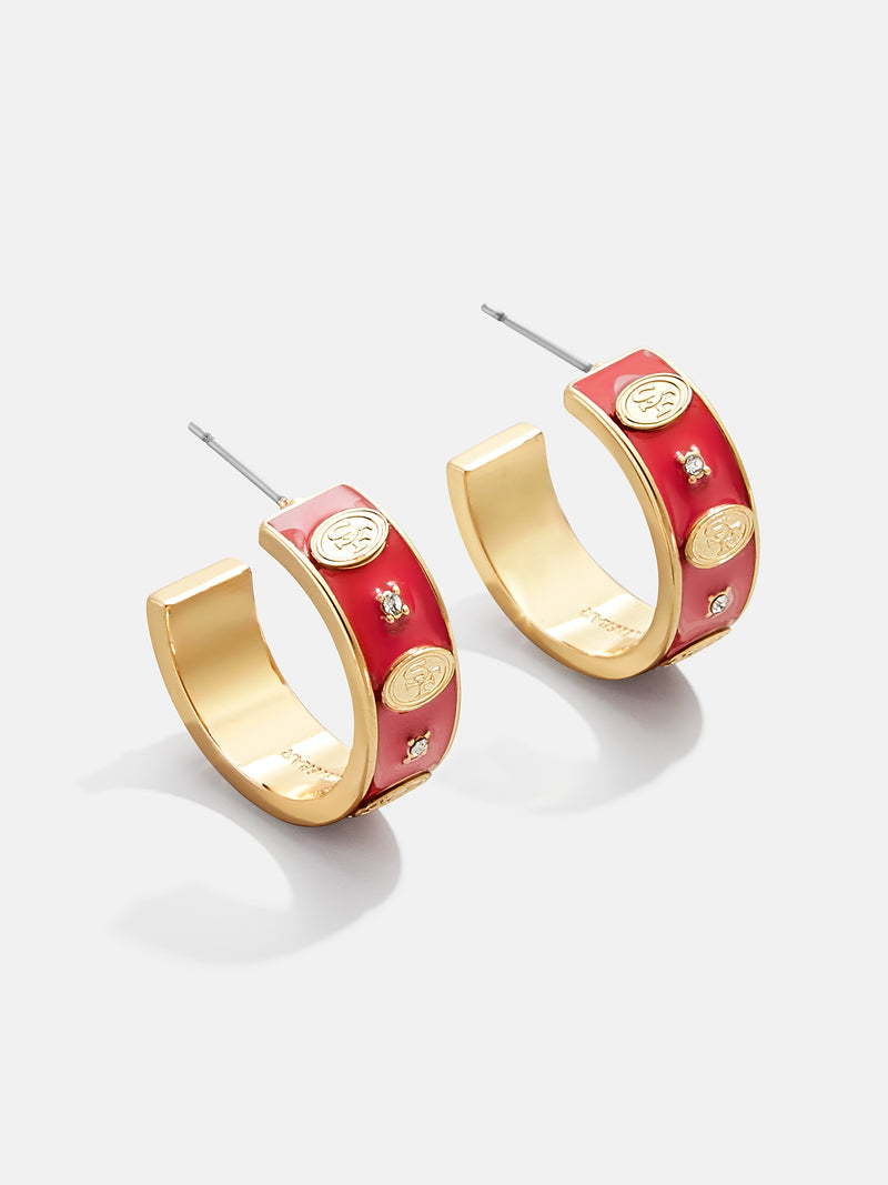 BaubleBar WEAR By Erin Andrews x BaubleBar San Francisco 49ers Enamel Hoop Earrings - San Francisco 49ers - 
    NFL hoop earrings
  
