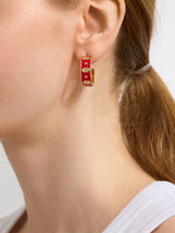 BaubleBar WEAR By Erin Andrews x BaubleBar San Francisco 49ers Enamel Hoop Earrings - San Francisco 49ers - 
    NFL hoop earrings
  
