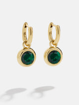 BaubleBar 18K Gold Birthstone Drop Earrings - Emerald - 
    18K Gold Plated Sterling Silver, Cubic Zirconia
  
