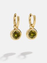 BaubleBar 18K Gold Birthstone Drop Earrings - Peridot - 
    18K Gold Plated Sterling Silver, Cubic Zirconia
  
