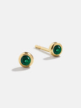 BaubleBar 18K Gold Birthstone Stud Earrings - Emerald - 
    18K Gold Plated Sterling Silver, Cubic Zirconia
  
