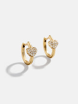 BaubleBar 18K Gold Heart Earrings - Heart - 
    18K Gold Plated Sterling Silver, Cubic Zirconia
  
