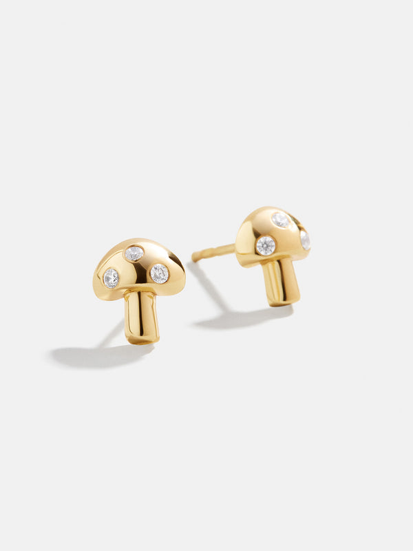 18K Gold Just For Fun Earrings - Mushroom