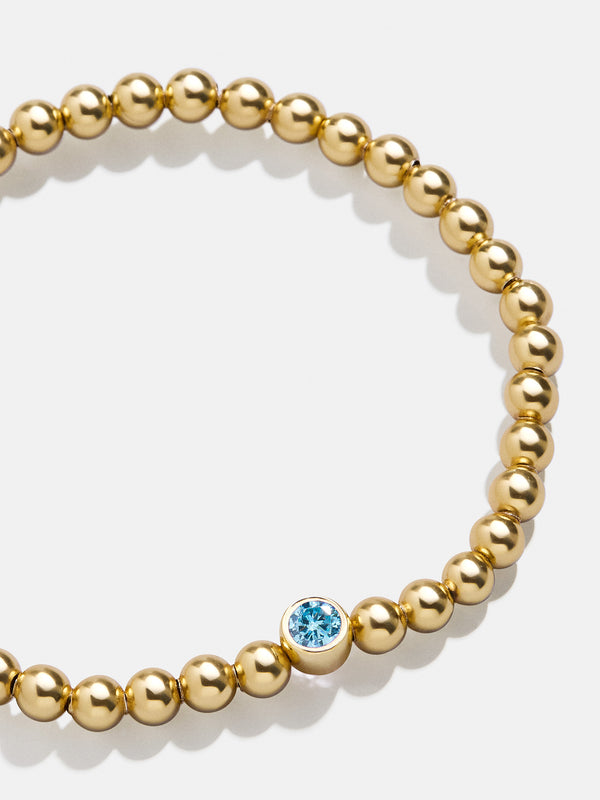 18K Gold Birthstone Pisa Bracelet - Aquamarine