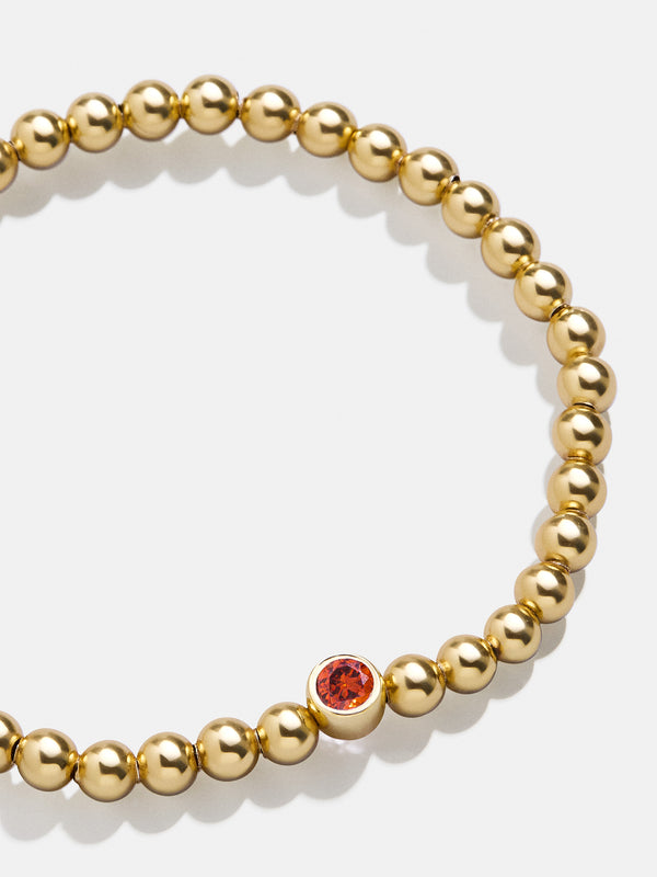 18K Gold Birthstone Pisa Bracelet - Garnet