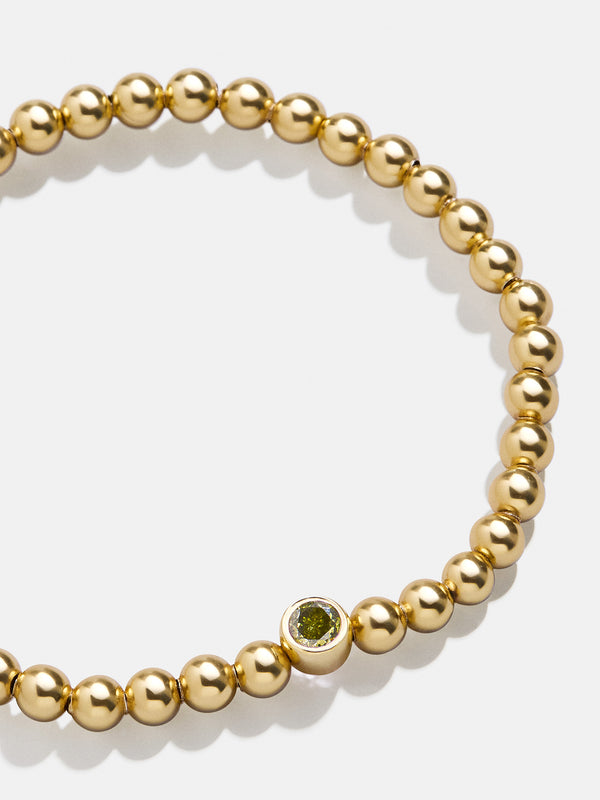 18K Gold Birthstone Pisa Bracelet - Peridot
