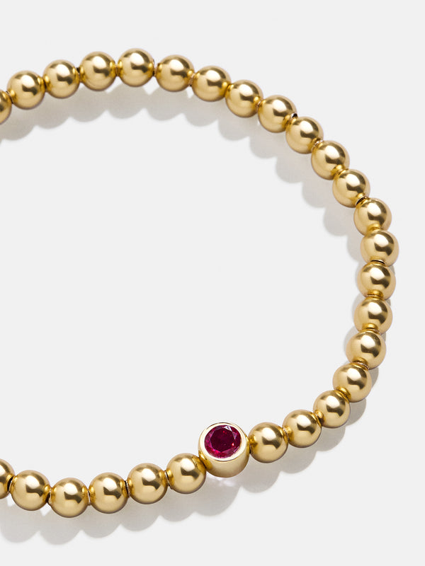 18K Gold Birthstone Pisa Bracelet - Ruby