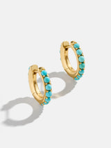 BaubleBar 18K Gold Semi-Precious Huggie Earrings - Turquoise - 
    Enjoy 20% Off Custom Gifts
  
