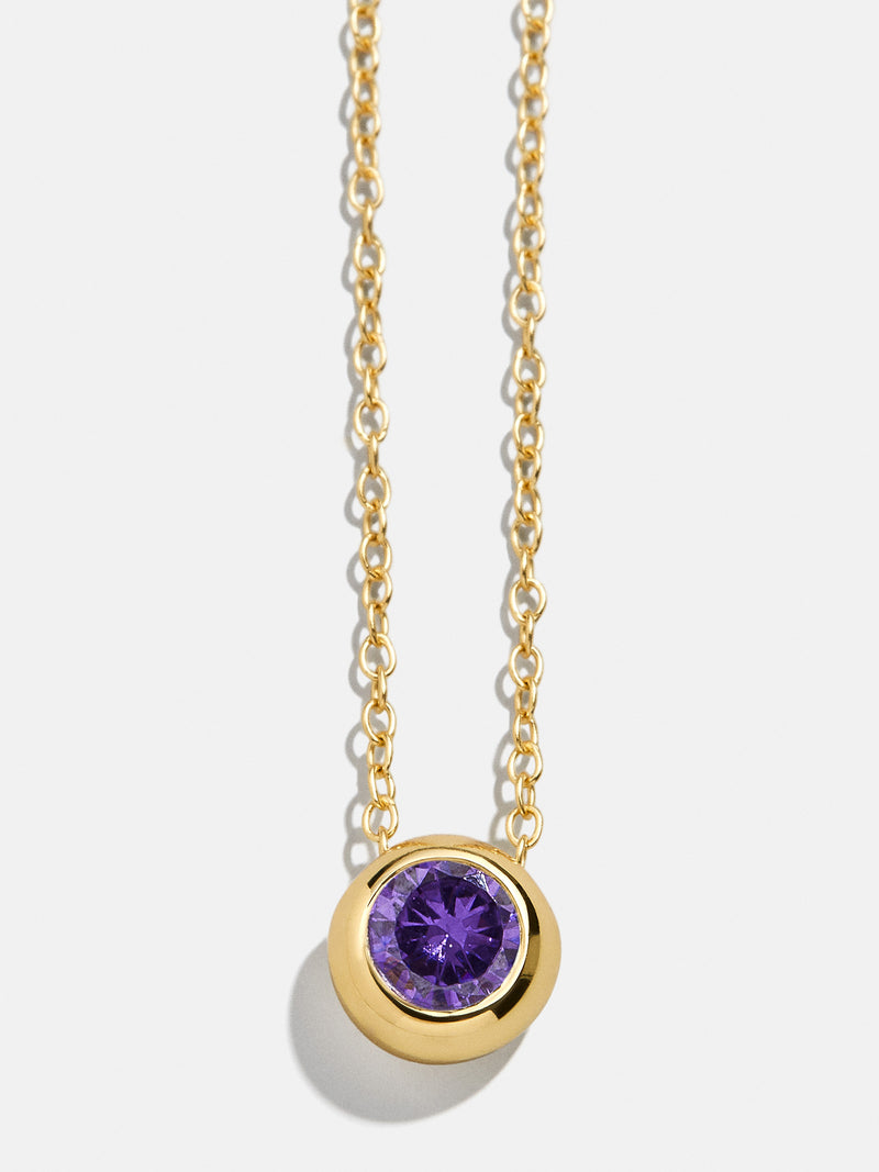 BaubleBar 18K Gold Birthstone Pendant Necklace - Amethyst - 
    18K Gold Plated Sterling Silver, Cubic Zirconia
  
