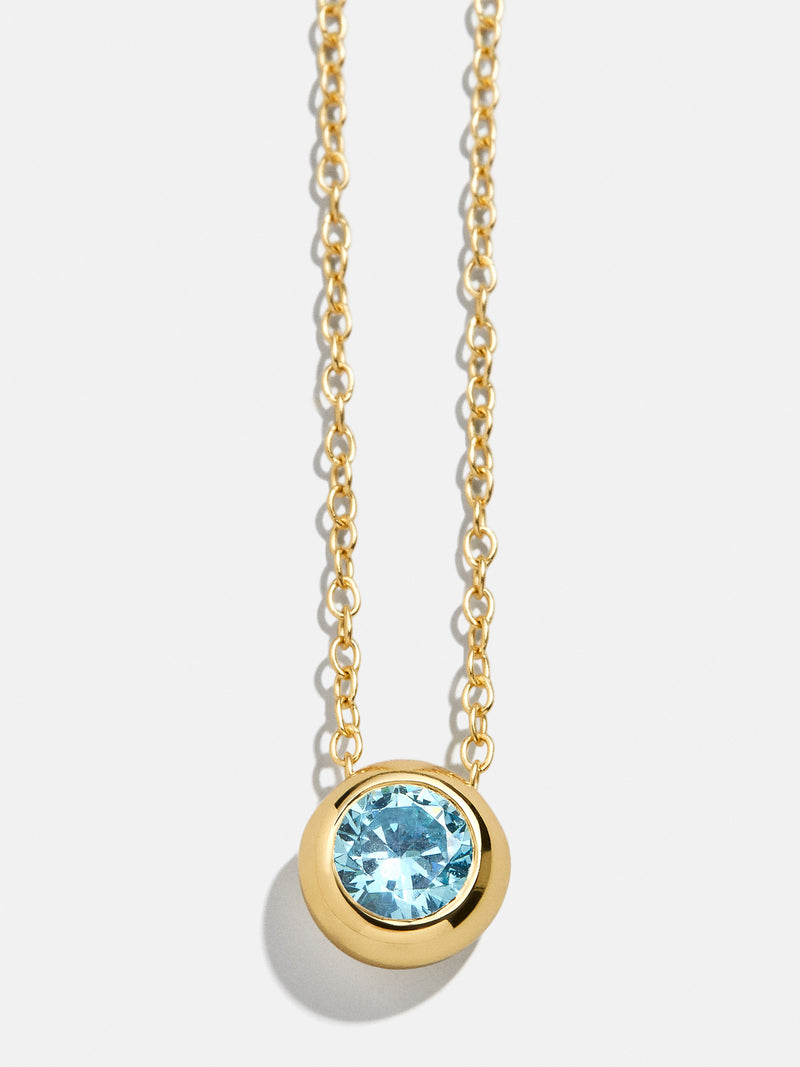BaubleBar 18K Gold Birthstone Pendant Necklace - Aquamarine - 
    18K Gold Plated Sterling Silver, Cubic Zirconia
  
