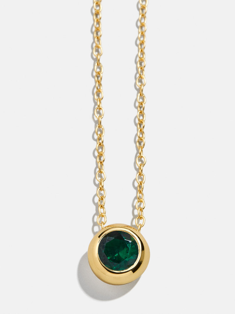 BaubleBar 18K Gold Birthstone Pendant Necklace - Emerald - 
    18K Gold Plated Sterling Silver, Cubic Zirconia
  
