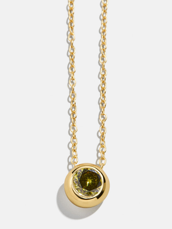 18K Gold Birthstone Pendant Necklace - Peridot