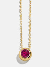 BaubleBar 18K Gold Birthstone Pendant Necklace - Ruby - 
    18K Gold Plated Sterling Silver, Cubic Zirconia
  
