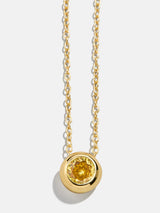 BaubleBar 18K Gold Birthstone Pendant Necklace - Topaz - 
    18K Gold Plated Sterling Silver, Cubic Zirconia
  
