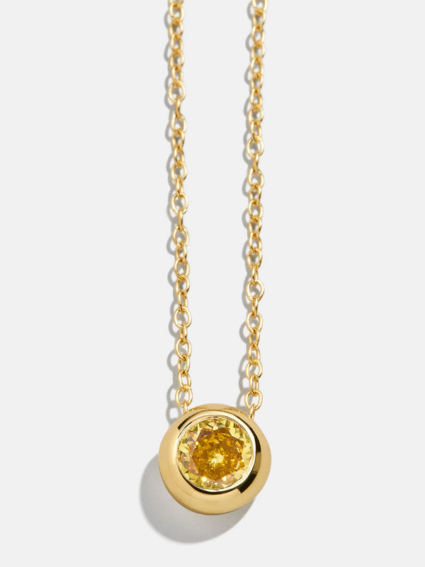18K Gold Birthstone Pendant Necklace - Topaz