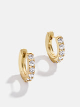 BaubleBar 18K Gold Birthstone Huggie Earrings - Crystal - 
    18K Gold Plated Sterling Silver, Cubic Zirconia
  
