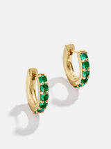 BaubleBar 18K Gold Birthstone Huggie Earrings - Emerald - 
    18K Gold Plated Sterling Silver, Cubic Zirconia
  
