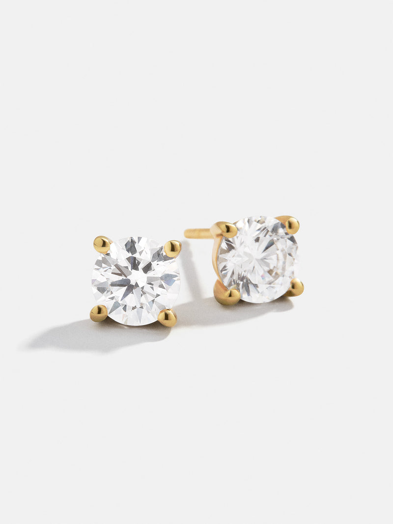 BaubleBar Debra 18K Gold Earrings - Clear/Gold - 
    18K Gold Plated Sterling Silver, Cubic Zirconia
  
