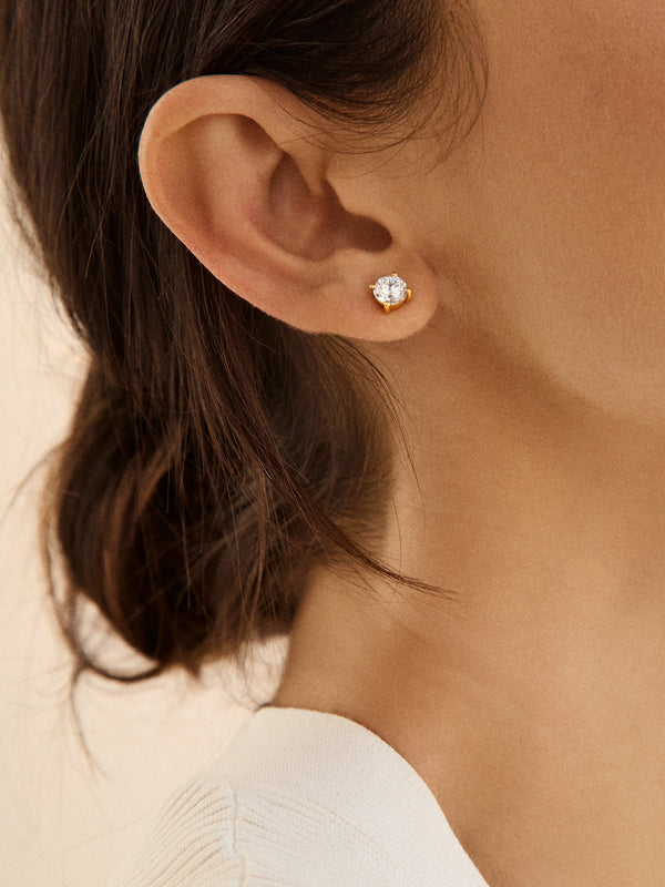 Debra 18K Gold Earrings - Clear/Gold