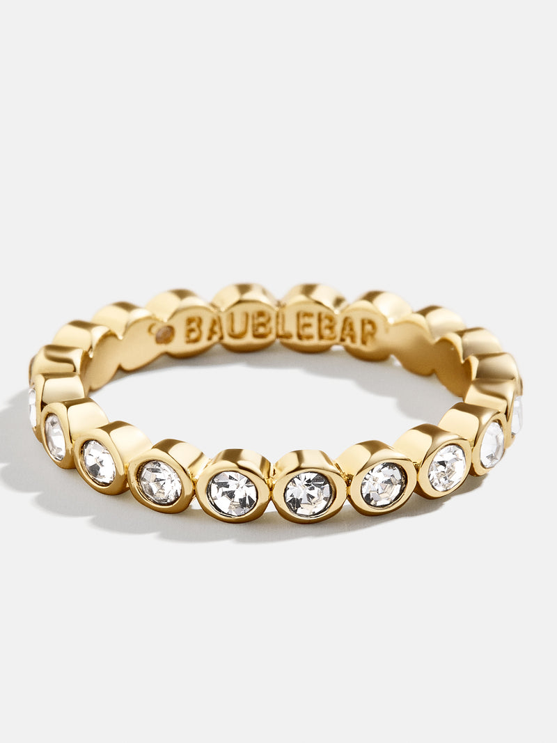 BaubleBar Poppy Ring - Clear/Gold - 
    Stackable Ring
  
