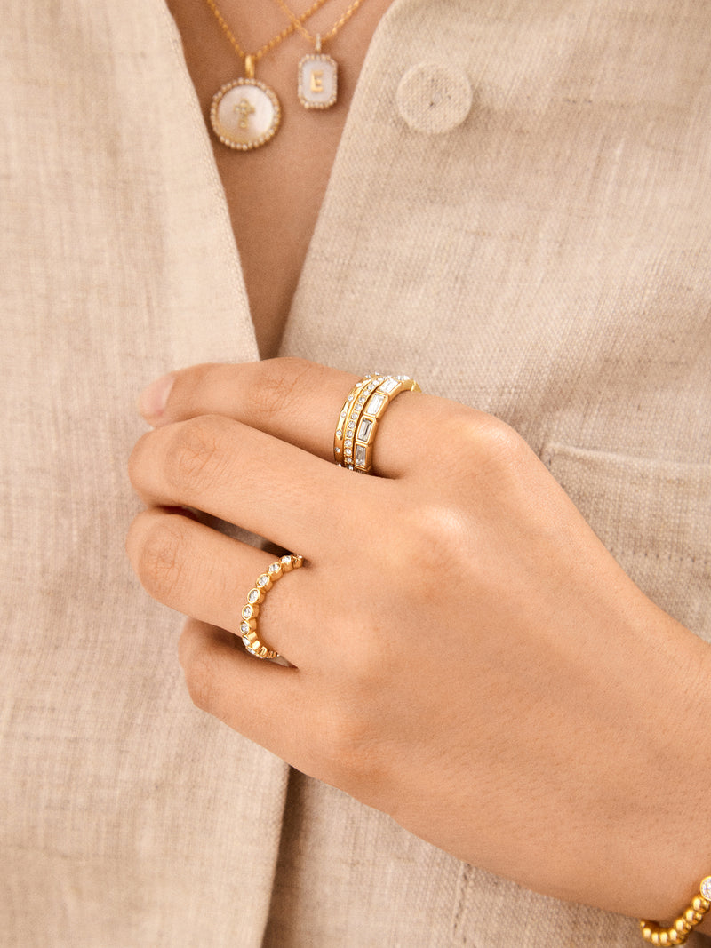 BaubleBar Poppy Ring - Clear/Gold - 
    Stackable Ring
  
