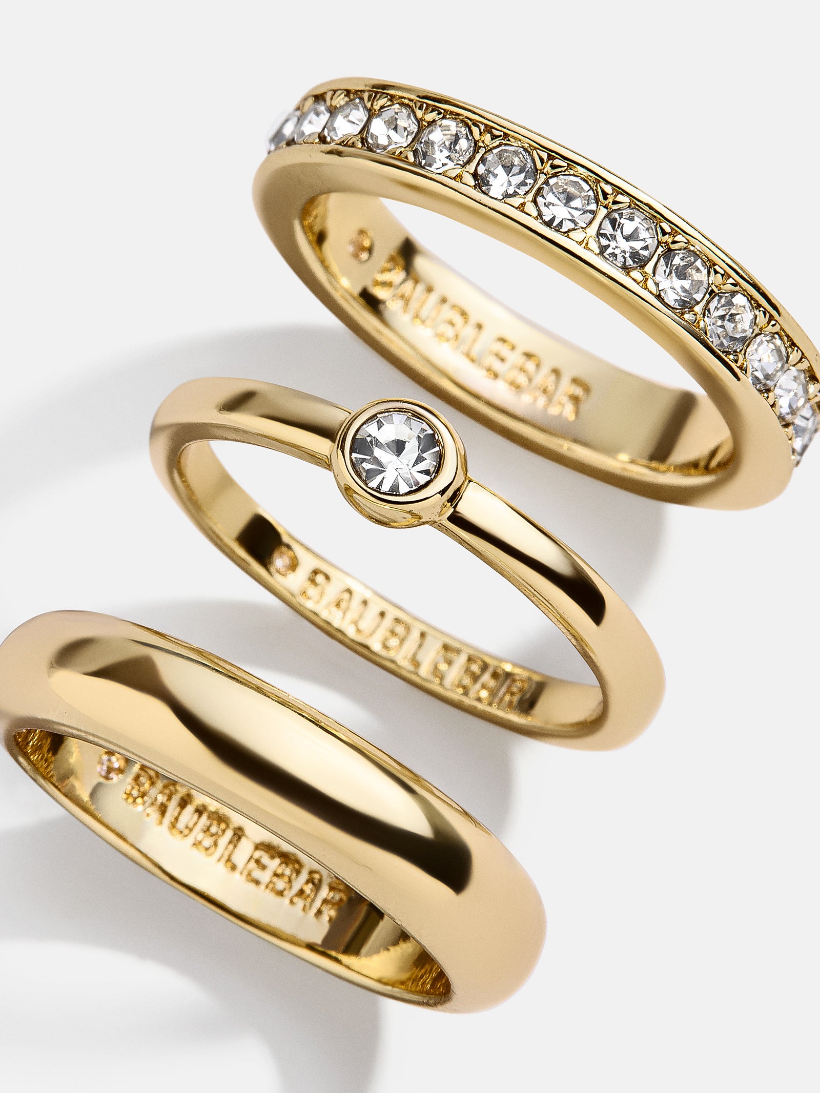 Darcy Ring Set - Clear/Gold