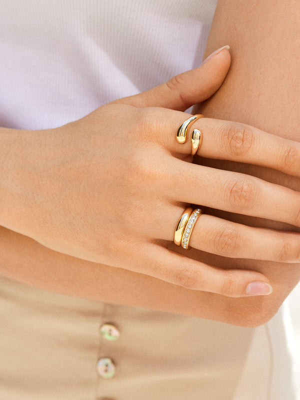 Darcy Ring Set - Clear/Gold