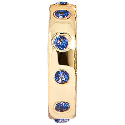 18K Gold Birthstone Charm Beads - Sapphire