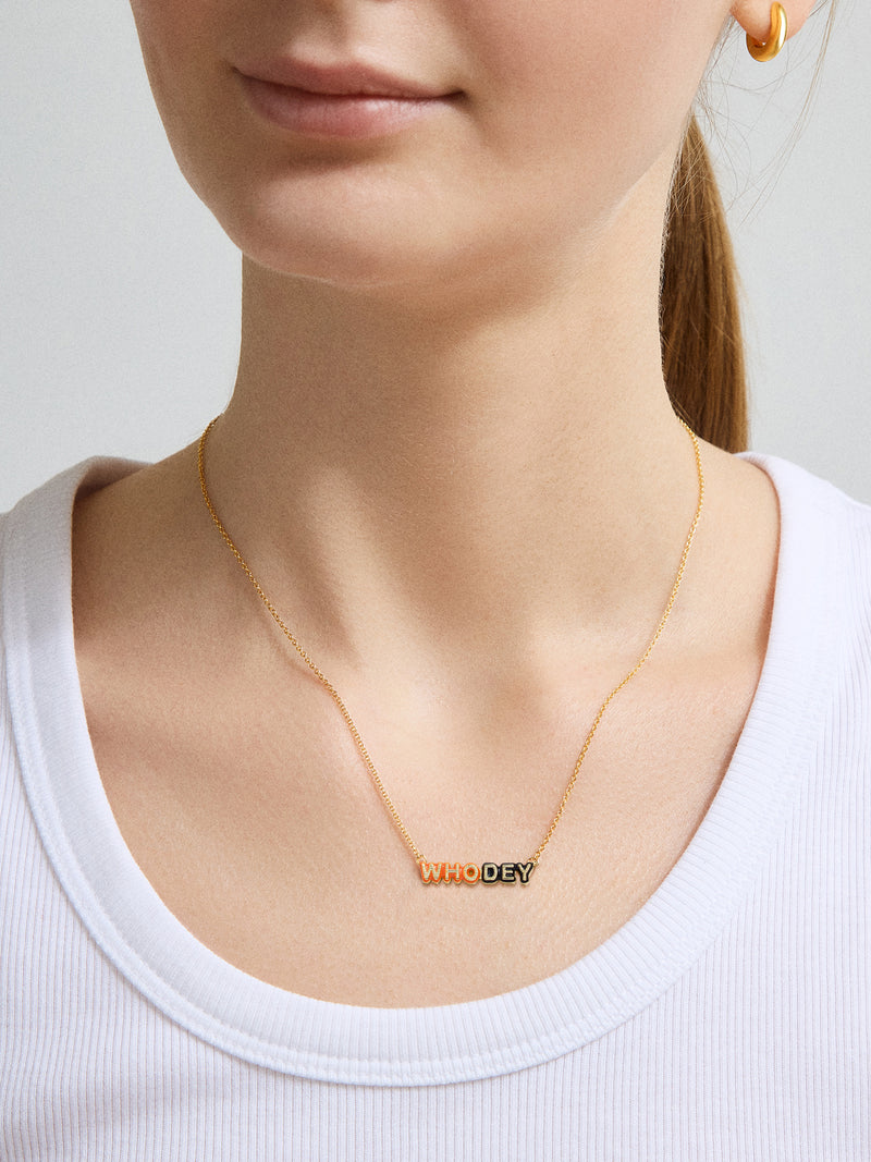 BaubleBar WEAR By Erin Andrews x BaubleBar Cincinnati Bengals Enamel Slogan Necklace - Cincinnati Bengals - 
    NFL necklace
  
