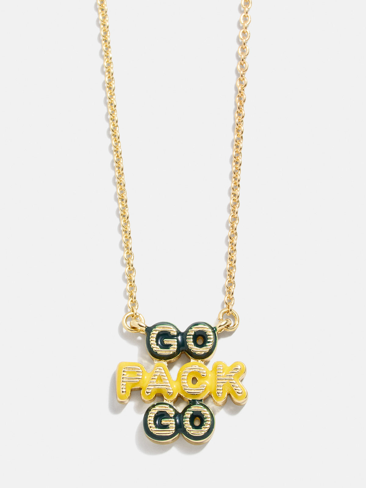 WEAR By Erin Andrews x BaubleBar Green Bay Packers Enamel Slogan Necklace - Green Bay Packers