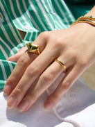 18K Gold Custom Engravable Peekaboo Ring - Heart