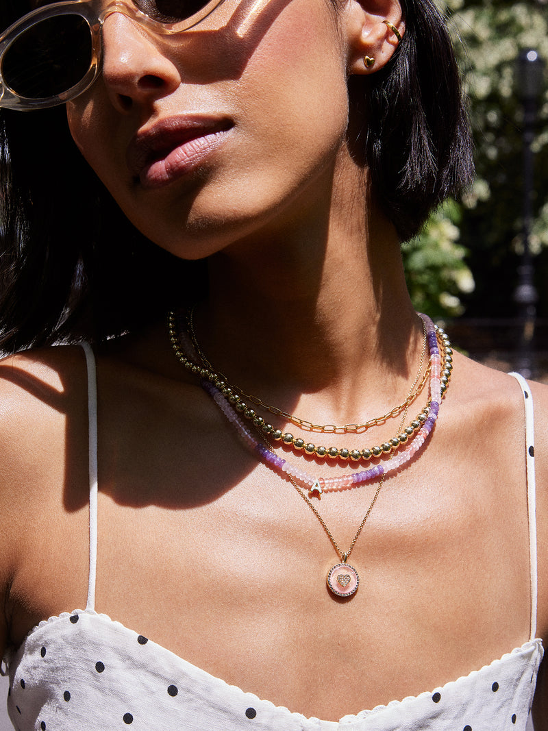 BaubleBar Semi-Precious Beaded Initial Necklace - Pink Ombre - 
    Enjoy an Extra 20% Off Necklaces – For a Limited Time
  
