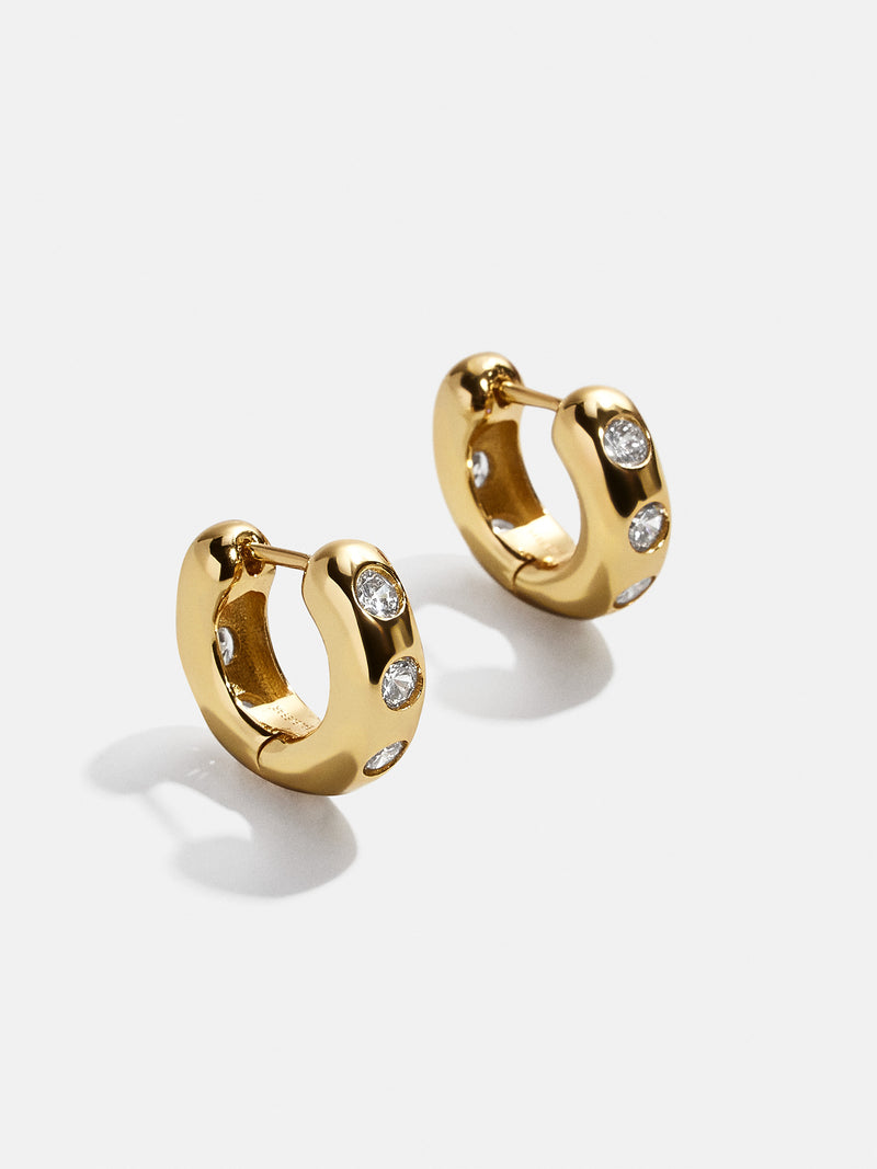 Sydney 18K Gold Earrings - Gold/Pavé